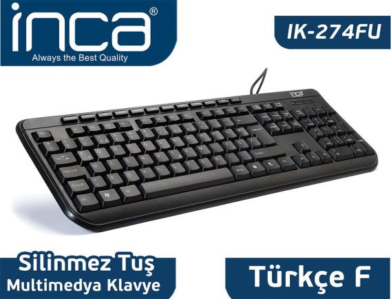 Inca IK-274FU f-usb Multimedya Black Laser Prınt Klavye