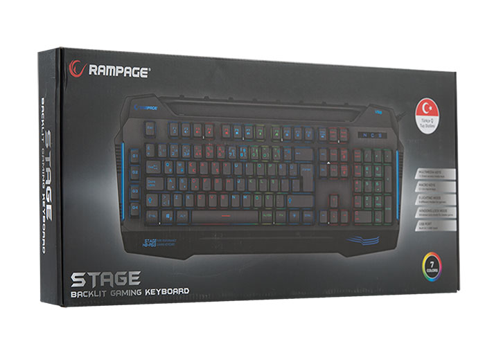 Rampage KB-R63 STAGE RGB Renk 4 Makro Fonksiyon Sese Duyarlı Işıklı Q  Mik Çıkışlı Oyuncu Klavyesi