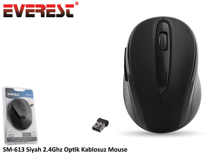 Everest SM-613 Siyah 2.4Ghz Optik Kablosuz Mouse