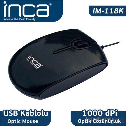 Inca IM-118K Optik Piano Black Mouse