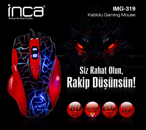 Inca IMG-319 8D 4800DP 7 Color USB Gaming+Mousepad