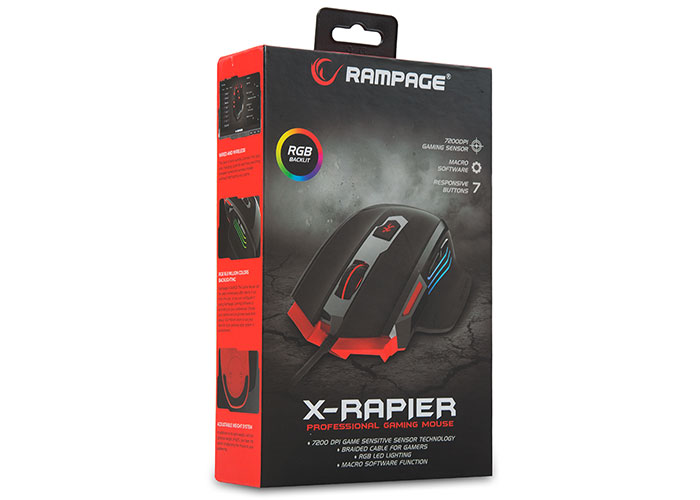 Rampage SMX-R17 X-RAPIER Siyah 7 Tuşlu 7200dpi Gaming Oyuncu Mouse