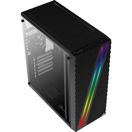 Aerocool Streak RGB Full Acrylic 500W Midi Tower Siyah Kasa