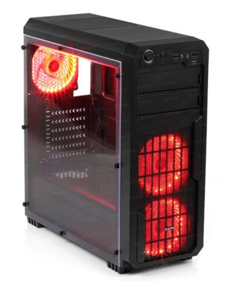 Dark Sentinel 500W 80+ Bronze Mid-TowerKırmızı Oyuncu Kasası