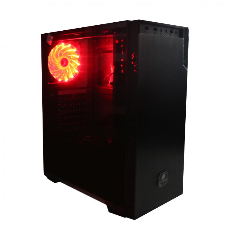 Elba 5518 Gamer Siyah Panel Kırmızı Led Fan Atx Gaming Oyuncu Kasası