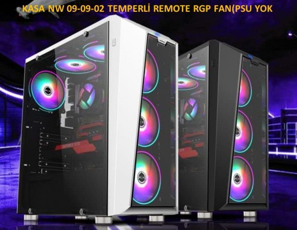 Nw 09-09-02 Temperli Uzaktan Kumandalı RGB Fan(Psu Yok) Atx Kasa