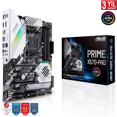 Asus Prime X570-Pro AMD AM4 128Gb DDR4 5100MHz M2 Dp-Hdmi ATX Anakart