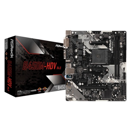 Asrock B450M-Hdv R4.0 Socket Am4, Ddr4 3200Mhz+ (O Anakart