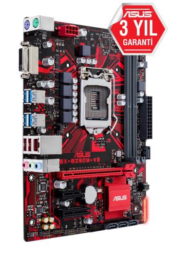 Asus Intel EX-B250M-V3-C-Sı Lga1151 Ddr4 Ses Glan Dvı-D Usb3.1 Matx Anakart Kutusuz