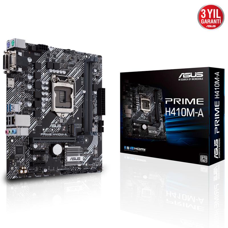 Asus Prıme H410M-A Intel 10.Nesil DDR4 Hdmı Vga Dvi M2 Usb3.1 Anakart