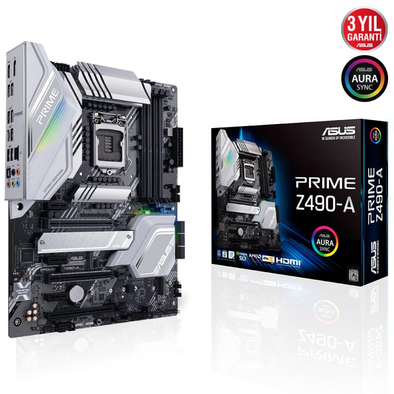 Asus Prime Z490-A Intel 10.Nesil DDR4 Dp Hdmi Usb3.1 Anakart