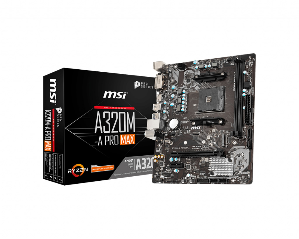 Msi A320M-A Pro Max Am4 Ddr4 3200(Oc) Dvı Hdmı M.2 Usb3.2 Matx Anakart