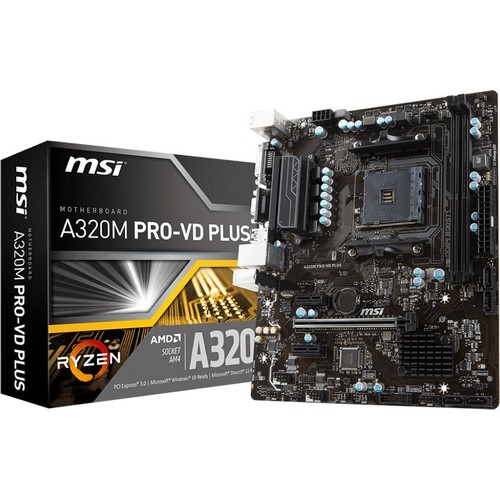 Msi A320M Pro-Vd Plus Amd A320 1866Mhz Ddr4 Soket Am4 Matx Anakart (A320M Pro-Vd Plus) Anakart