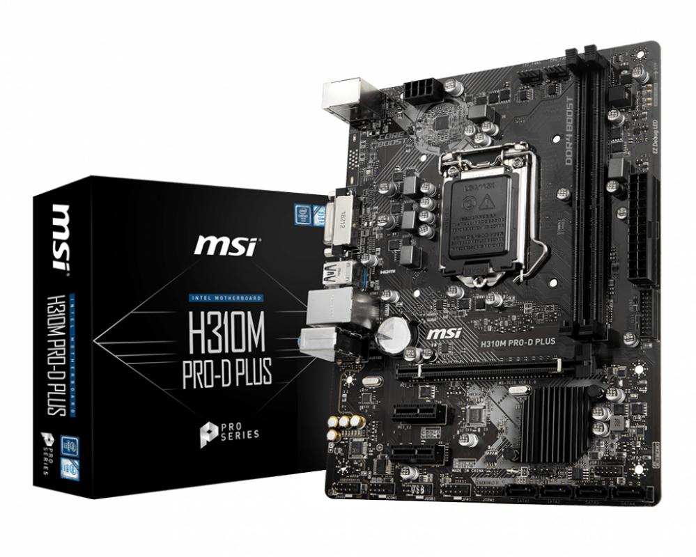 Msi H310M Pro-D Plus Ddr4 2666 Dvı Sata 6Gb-S Usb3.1 Matx Wın7 Wın10 Anakart