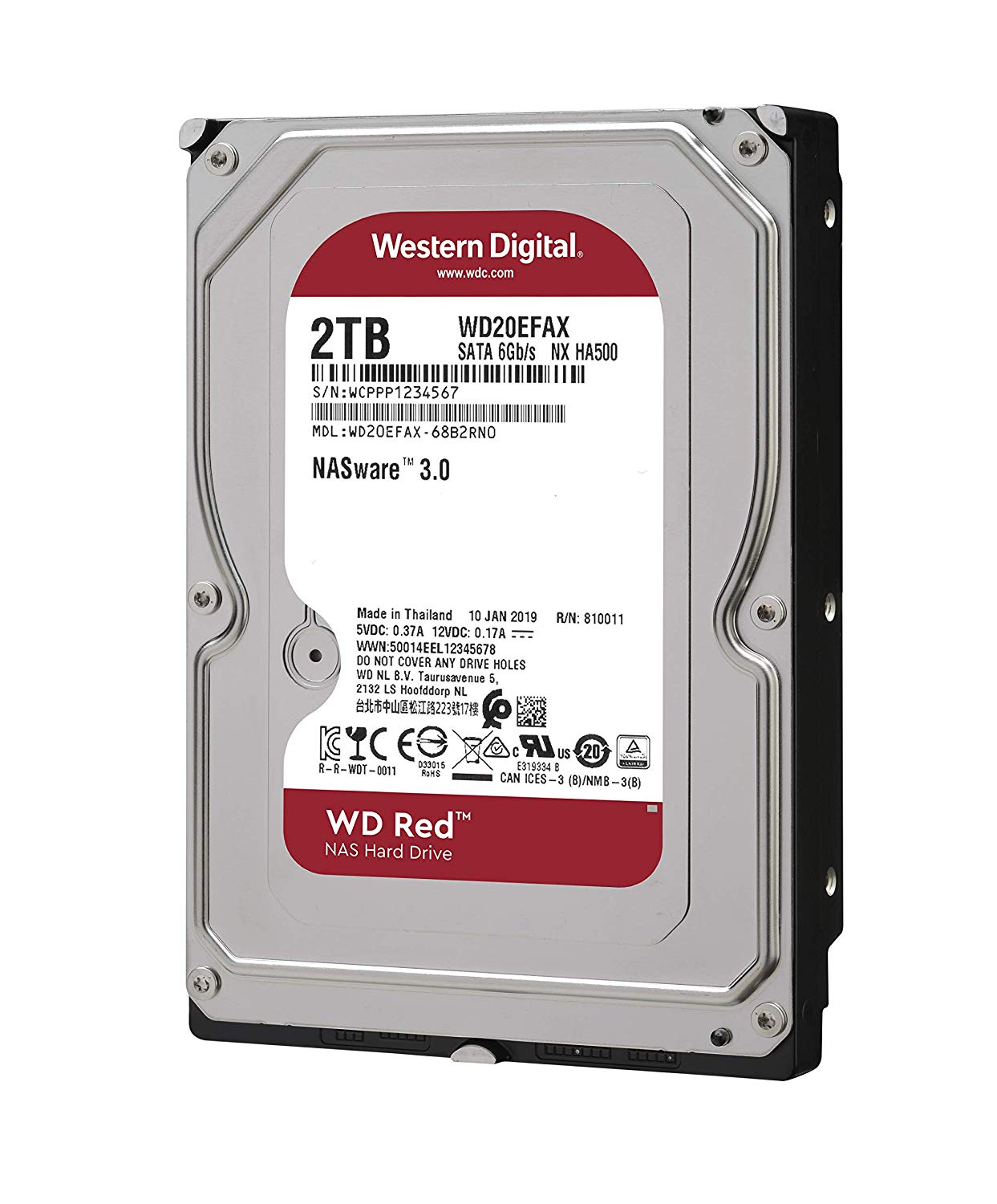 Wd 2Tb Red 3,5’’ 64Mb 5400Rpm Wd20Efax Harddisk