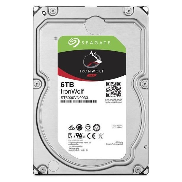 Seagate 6Tb Ironwolf 3,5’’ 256Mb 7200 St6000Vn0033 Harddisk