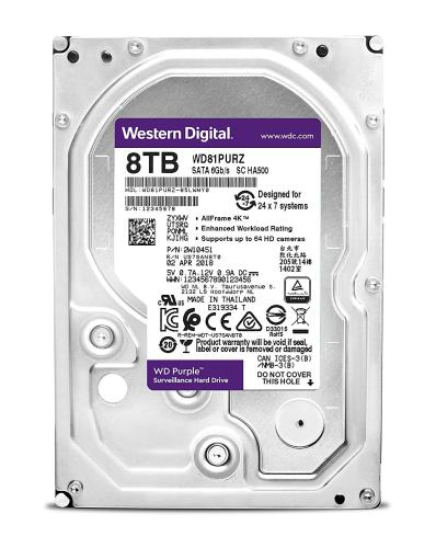 Wd 8Tb Purple 3,5’’ 256Mb 5400Rpm Wd81Purz Harddisk