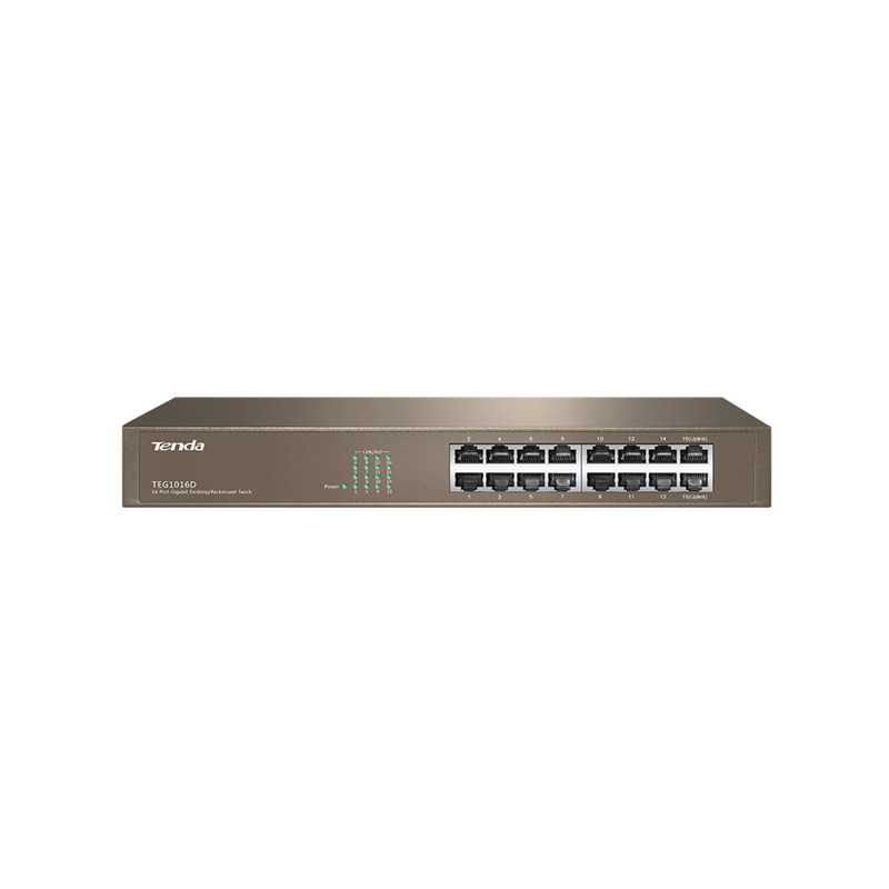 Tenda TEG1016D 16 Port 10-100-1000 Mbps Switch Çelik Kasa Rack Mount