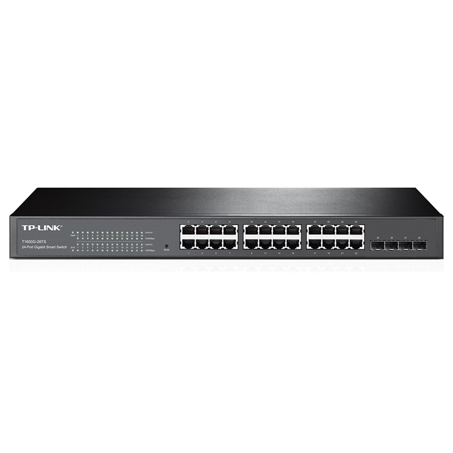 Tp-Link T1600G-28TS Jetstream 24 Port 10-100-1000 Mbps Smart Switch 4 Port SFP Çelik Kasa Rack Mount