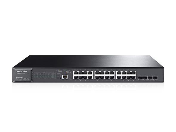 Tp-Link T2600G-28MPS 24 Port Poe+ 10-100-1000 Mbps L2 Yönetilebilir Switch 4 Port SFP Çelik Kasa