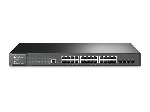 Tp-Link T2600G-28TS 24 Port 10-100-1000 Mbps L2 Yönetilebilir Smart Switch 4 Port SFP Çelik Kasa Rack Mount