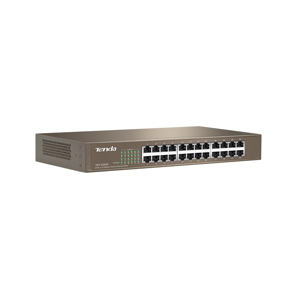 Tenda TEF1024D 24 Port 10-100 Mbps Switch Çelik Kasa Rack Mount