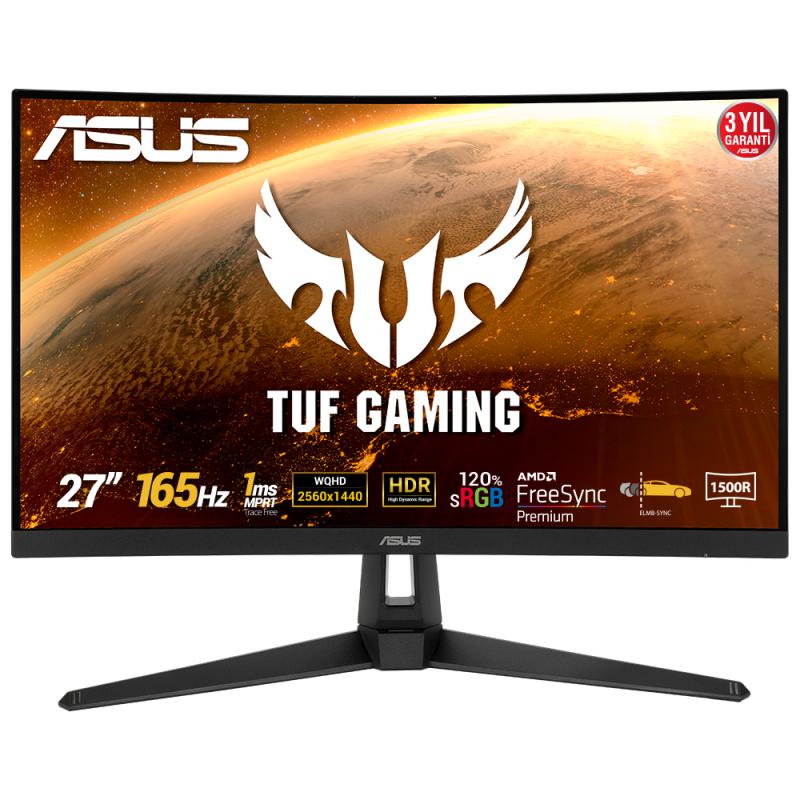 Asus Tuf Gaming VG27WQ1B 27’’ 2560X1440 165Hz 1ms Hdmi DP Kavisli Oyuncu Monitör