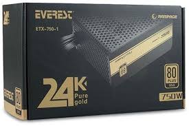 Everest ETX-750-1 750w 80 Plus Gold Aktif pfm Güç Kaynağı 12cm Fan Gaming Power Supply