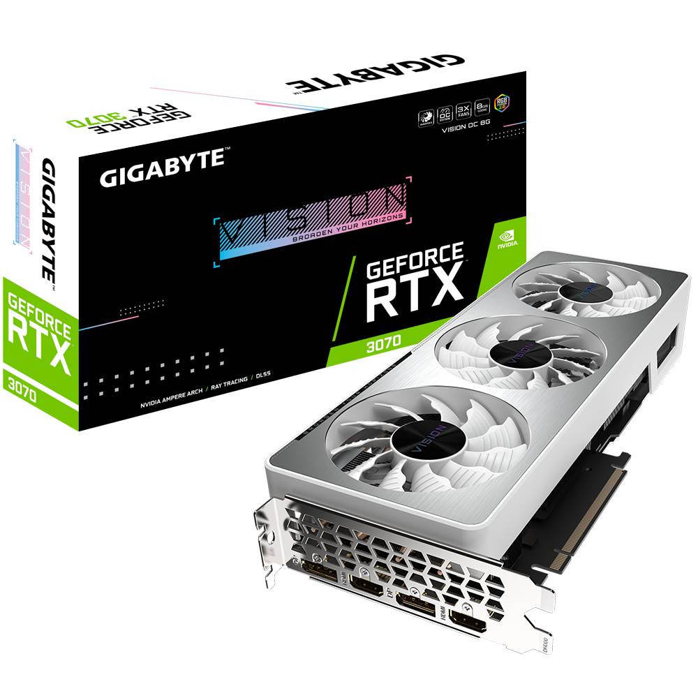 Gigabyte GeForce RTX3070 VISION OC 8GB GV-N3070VISION OC-8GD GDDR6 256 Bit Gaming Ekran Kartı