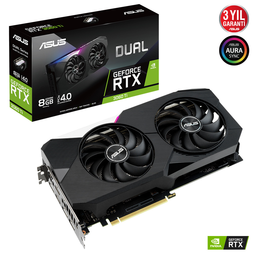 Asus GeForce RTX 3060 Ti DUAL 8GB GDDR6 256 Bit Ekran Kartı DUAL-RTX3060TI-8G