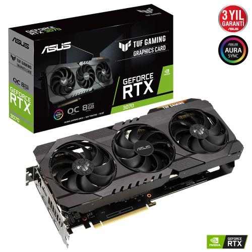 Asus ROG STRIX GeForce RTX 3070 TUF-RTX3070-O8G-GAMING GAMING OC 8GB GDDR6 256 Bit Ekran Kartı