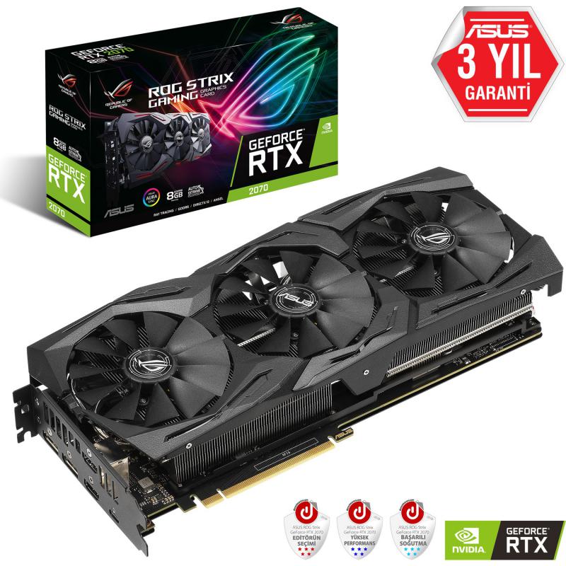 Asus RTX 2070 ROG-STRIX-RTX2070-O8G-GAMING 256 Bit GDDR6 8 GB Ekran Kartı