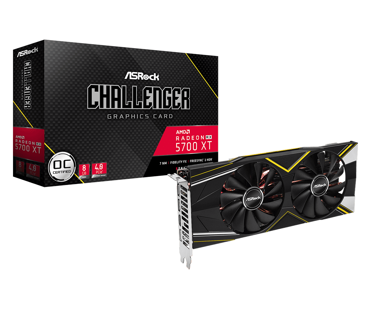 Asrock Radeon RX5700XT Challenger 8G OC ASR-RX5700XT-CLD8GO Ekran Kartı