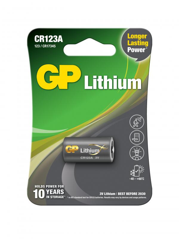 GP CR123A 3V Lityum Tekli Paket Pil (GPCR123A-U1) Fotoğraf Makinesi Pili