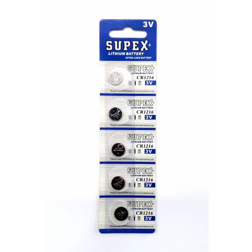 Supex CR1216-C5 3V Lityum Düğme Pil 5’li Paket