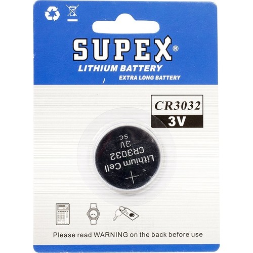 Supex CR3032 3V Lityum Düğme Pil Tekli Paket