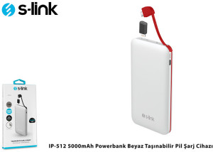 S-link IP-512 5000mah Powerbank Koyu Gri Taşınabilir Pil Şarj Cihazı