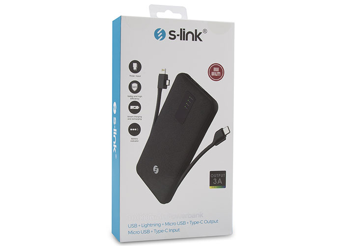 S-link IP-C70 10000mah Lightning + Micro + Type c