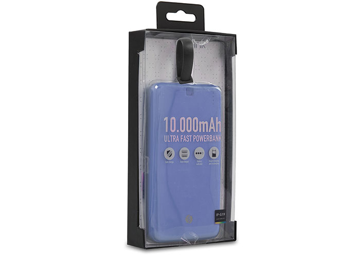 S-link IP-G19 10000mAh 1 Usb Port 2 in 1 Kablo Powerbank Mavi Taşınabilir Pil Şarj Cihazı