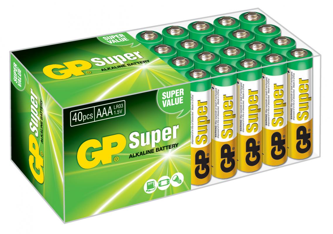 Süper Alkalin LR03 AAA Boy İnce Kalem Pil 40lı Paket GP24A-2VS40