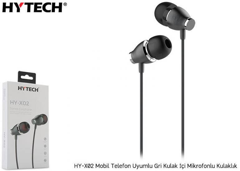 Hytech HY-X02 Mobil Telefon Uyumlu Gri Kulak İçi kulaklık