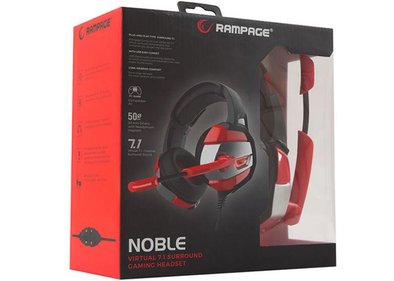 Rampage RM-K5 Noble Siyah Kırmızı 7.1 Surround Sound System Usb Mikrofonlu Oyuncu Kulaklığı