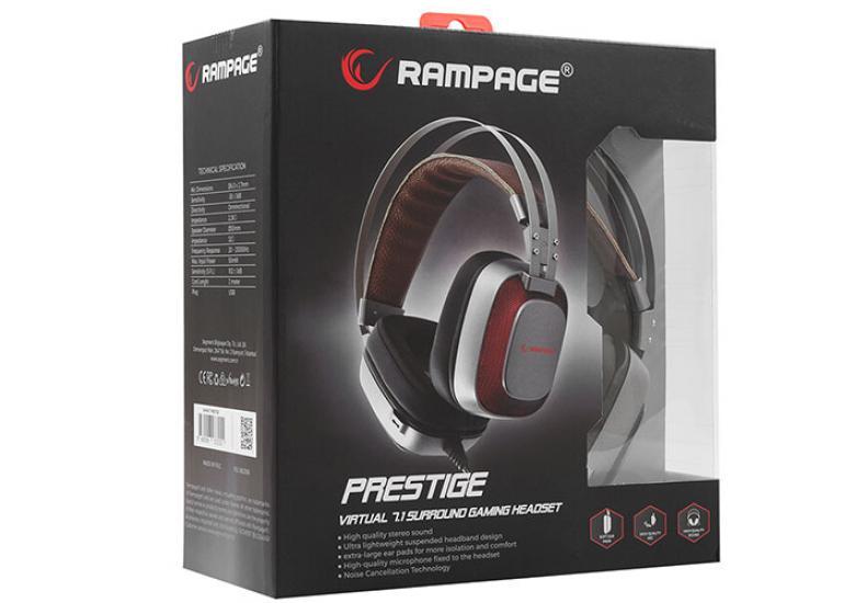 Rampage SN-RW77 Prestıge Metalik Gri usb 7.1 Ergonomik Tasarım Gizli Mikrofonlu Oyuncu Kulaklık