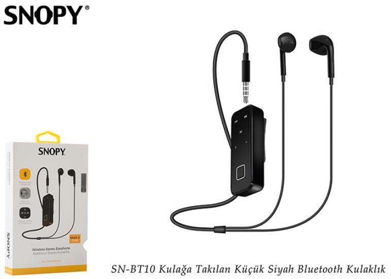 Snopy SN-BT10 Kulağa Takılan Küçük Siyah Bluetooth Kulaklık