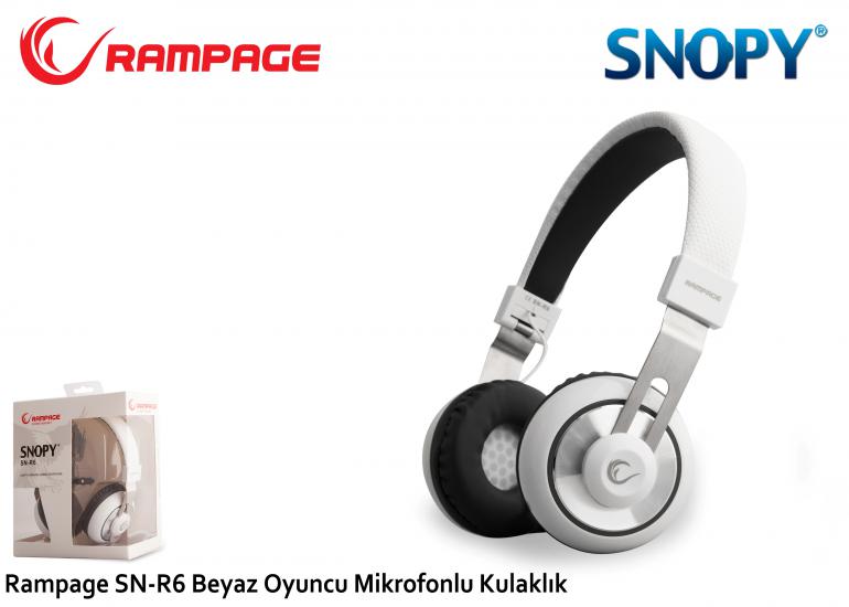 Snopy SN-R6 Beyaz Gaming Tek Jacklı Mikrofonlu Kulaklık