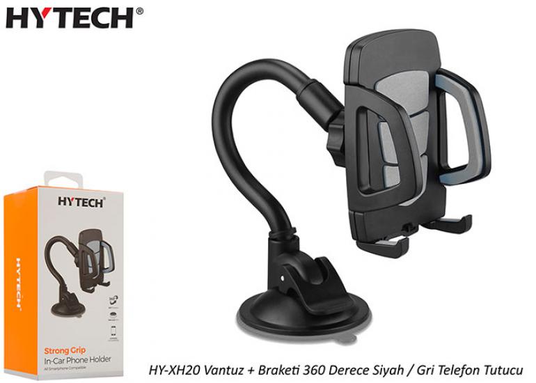 Hytech HY-XH20 Vantuz + Braketi 360 Derece Siyah-Gri Telefon Tutucu