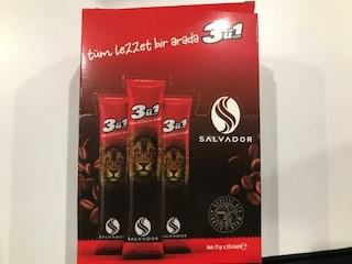 Cafe Salvador 3in1 arada 17gr Kutuda 20 adet