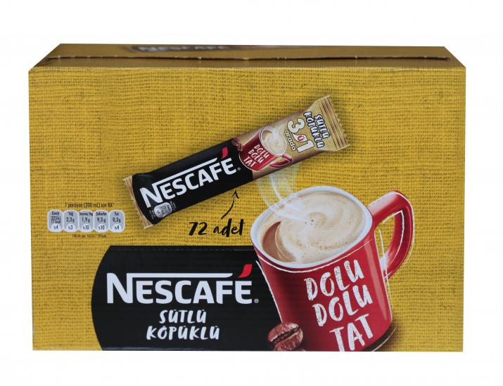 Nestle Nescafe 3ü1 Arada Sütlü Köpüklü 72 Adet 17,4gr 12397895