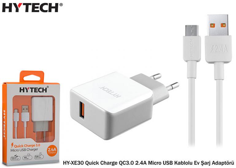 Hytech HY-XE30 Quick Charge QC3.0 2.4A Micro USB Kablo