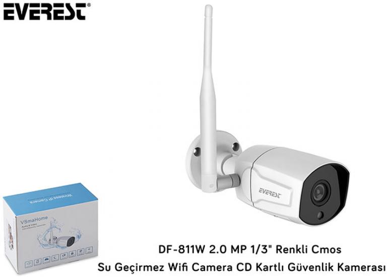 Everest DF-811W 2.0 MP 1-3’’ Renkli Cmos Su Geçirme Wifi Camera TF Kartlı Güvenlik Kamerası